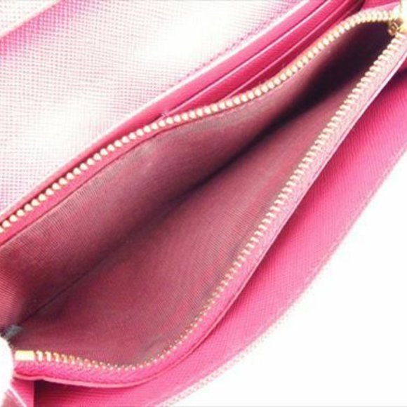 Prada Wallet Purse Long Wallet Pink leather Woman Authentic Used G1276 - Picture 6 of 7